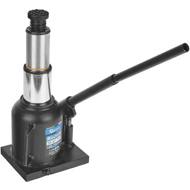 GEKO Hydraulische fleskrik - laag profiel - 20T - twee-traps zuiger - compact ontwerp