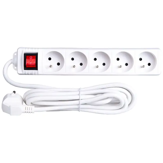 Keltin Witte verlengsnoer met schakelaar - 5 stopcontacten - 3 meter - Veilig en flexibel