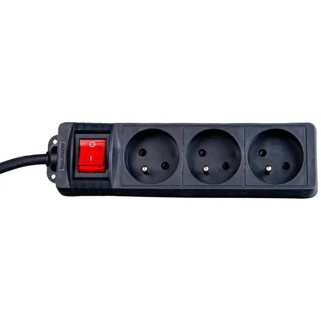 Keltin Verlengsnoer met schakelaar - 3 stopcontacten - 3 meter - zwart