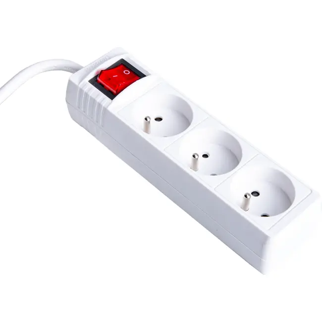 Keltin Wit verlengsnoer met schakelaar - 3 stopcontacten - 3 meter - Veilig en flexibel