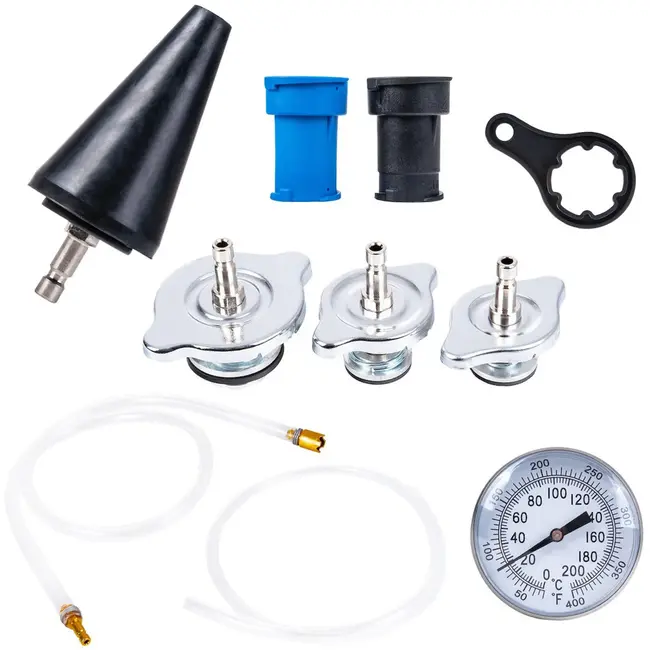 GEKO 28-delige radiator- en koelsysteemtester - universele adapters - nauwkeurige lekdetectie