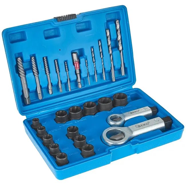 GEKO 26-delige extractorset - CrMo staal - Voor schroeven, moeren en bouten - Inclusief boorbits en moersplijters