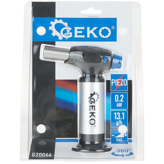 GEKO 360° gasbrander - compact ontwerp - instelbare vlam - navulbare tank - 0,2 kW vermogen