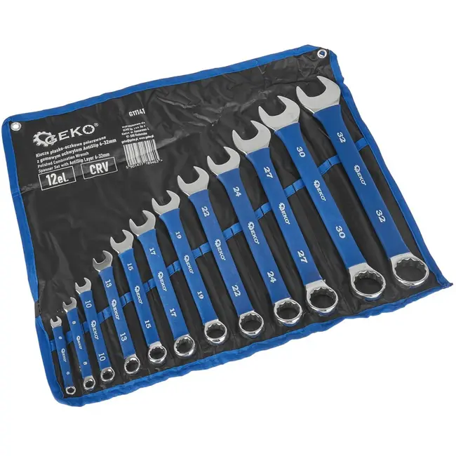 GEKO Stevige ringsleutelset - AntiSlip grip - 12-delig - 6-32 mm