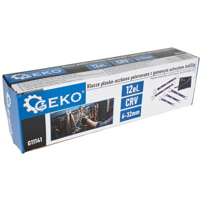 GEKO Stevige ringsleutelset - AntiSlip grip - 12-delig - 6-32 mm