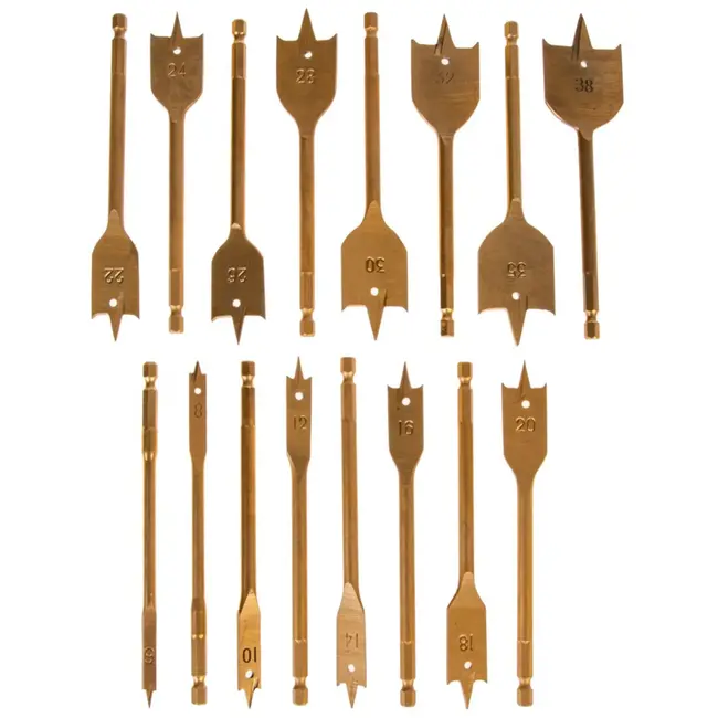 GEKO 16-delige spadeboorenset - 6-38 mm - Voor hout en kunststof - Inclusief opbergkoffer