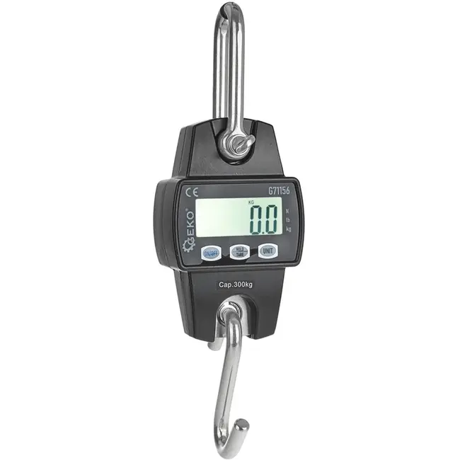 GEKO Elektronische hangweegschaal - 300 kg capaciteit - LCD display - Compact ontwerp