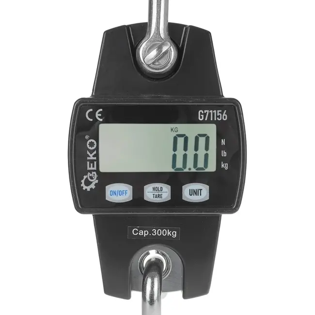 GEKO Elektronische hangweegschaal - 300 kg capaciteit - LCD display - Compact ontwerp