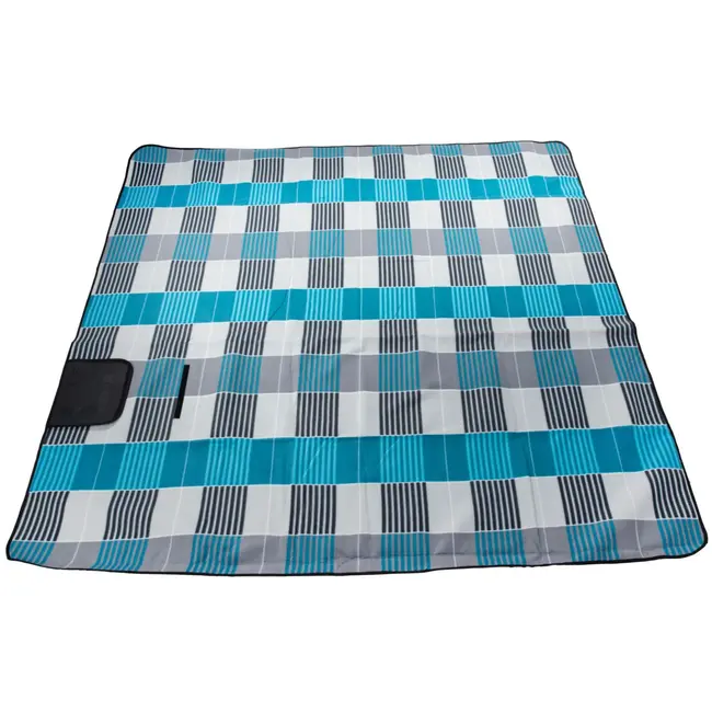Keltin Geïsoleerde stranddeken - Waterbestendig - 200x200 cm - Grijs & Blauw
