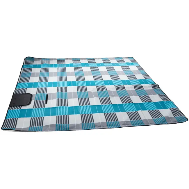 Keltin Geïsoleerde stranddeken - Waterbestendig - 200x200 cm - Grijs & Blauw