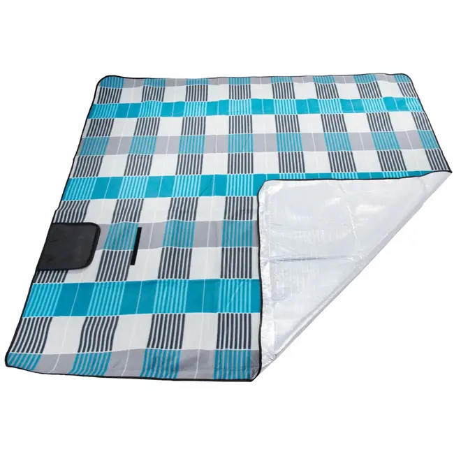 Keltin Geïsoleerde stranddeken - Waterbestendig - 200x200 cm - Grijs & Blauw