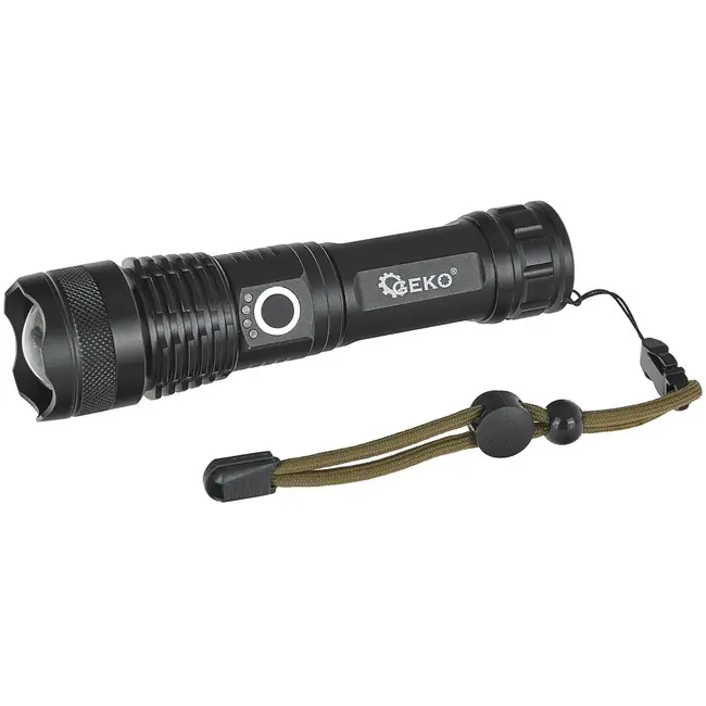 GEKO Tactische LED-zaklamp - 15W - 1500 lumen - Telescopische zoom - IPX8 waterdicht