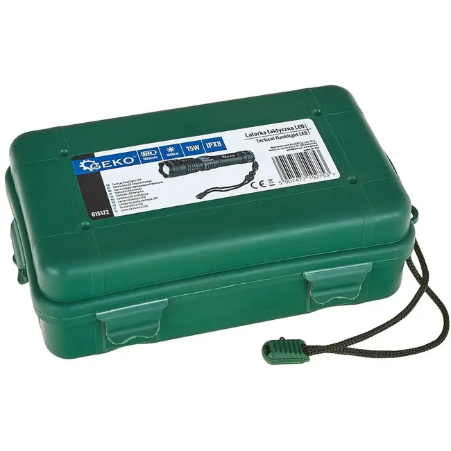 GEKO Tactische LED-zaklamp - 15W - 1500 lumen - Telescopische zoom - IPX8 waterdicht