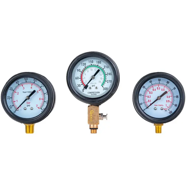 GEKO Motorfiets druktester - Nauwkeurige diagnose - Duurzaam staal - Complete set