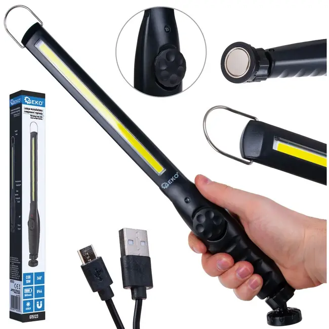 GEKO Workshoplamp - Magnetische Bevestiging - Verstelbare Helderheid - 450 lm - Weerbestendig