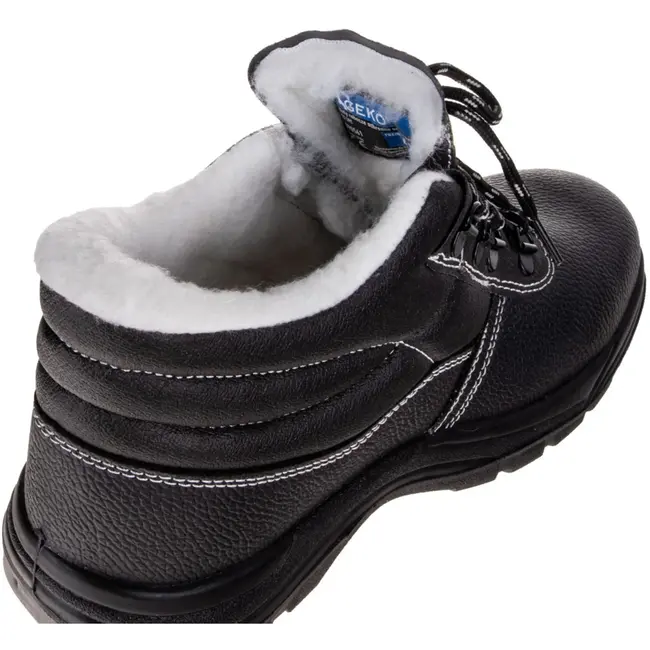 GEKO Gevoerde veiligheidsschoenen - S3 klasse - Antislip - Maat 42 - Zwart