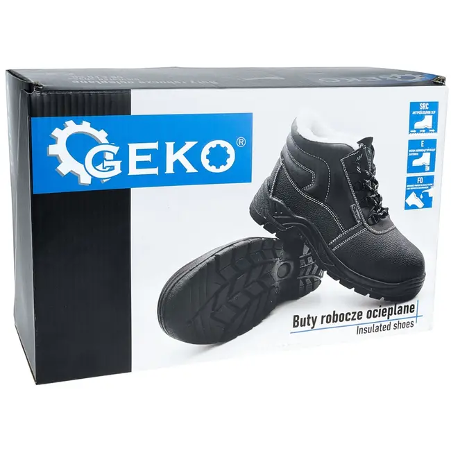 GEKO Geïsoleerde werklaarzen - Antislip - Schokabsorberend - Oliebestendig - Maat 39 - Zwart