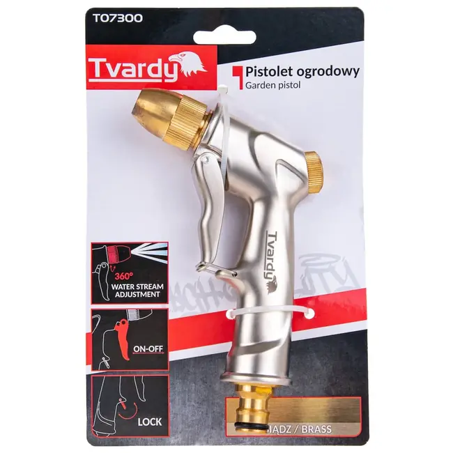 Tvardy Verstelbare tuinspuit - robuust en ergonomisch - messing en aluminium - waterstraal aanpasbaar