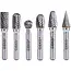 GEKO Tungsten carbide frezenset - 6 stuks - veelzijdige vormen - hoge duurzaamheid - 6 mm schacht