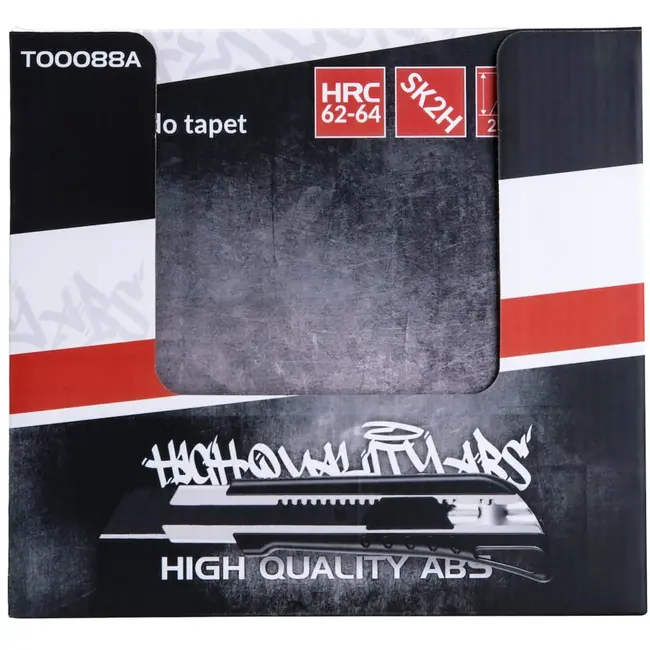 Tvardy Utility mes - Duurzaam SK2H staal - Zwart - 125 mm - Set van 9 stuks