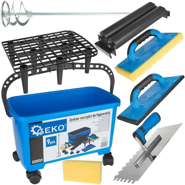 GEKO 9-delige tegelvoegset - compleet en efficiënt - ergonomisch ontwerp - mobiel en duurzaam