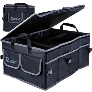 GEKO Verstevigde autokofferbak organizer - Opvouwbaar - Zwart - 55x40x26 cm