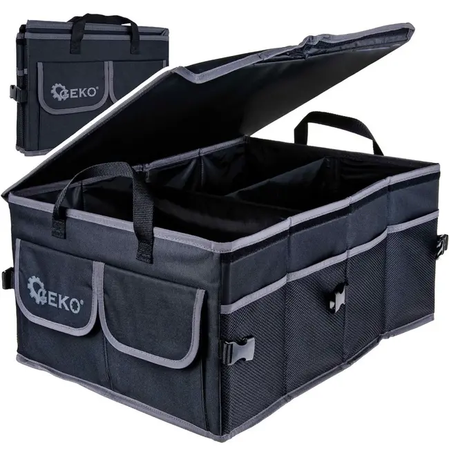 GEKO Verstevigde autokofferbak organizer - Opvouwbaar - Zwart - 55x40x26 cm