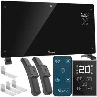 GEKO Stijlvolle elektrische convectorverwarming - 2500W - WiFi & afstandsbediening - zwart