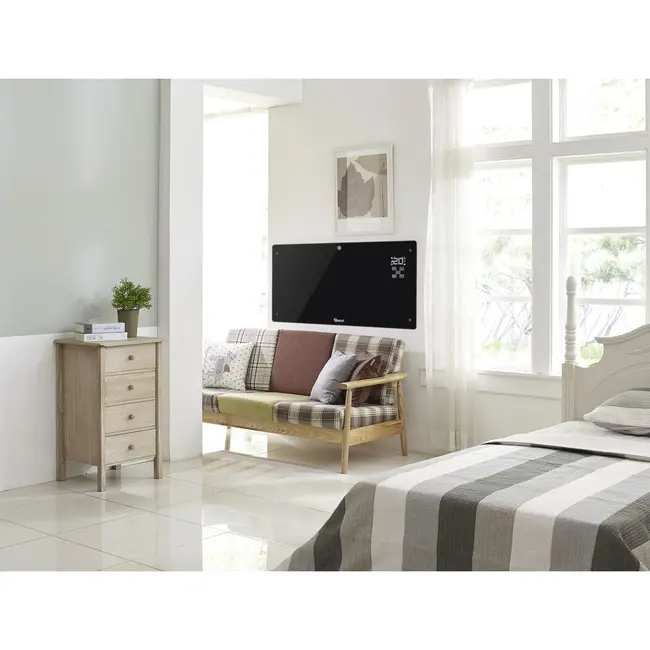 GEKO Stijlvolle elektrische convectorverwarming - 2500W - WiFi & afstandsbediening - zwart