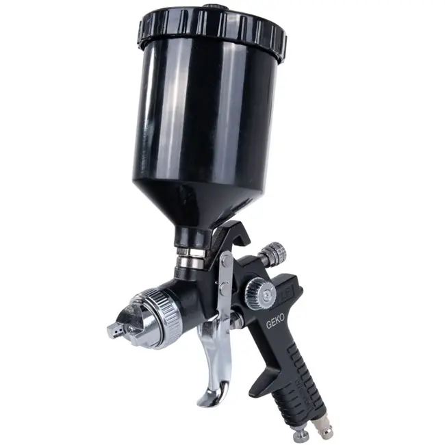 GEKO HVLP verfspuitpistool - 4 verwisselbare nozzles - 600 ml capaciteit - 3-4 bar werkdruk