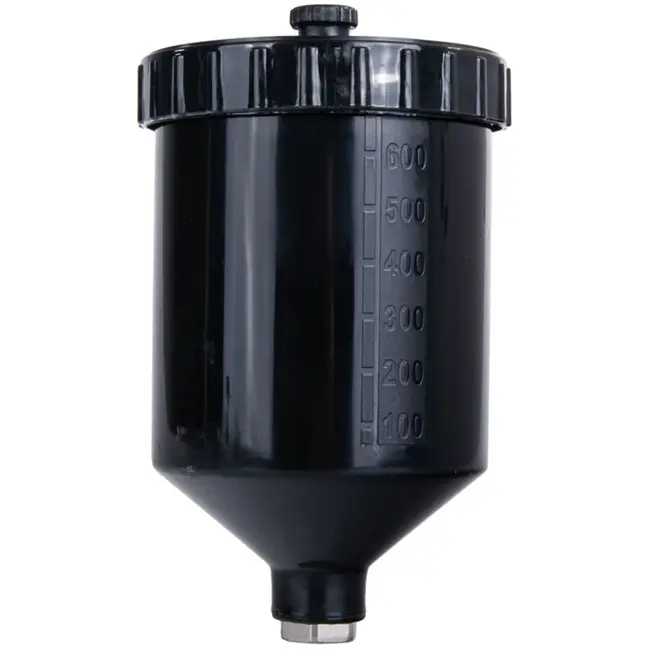 GEKO HVLP verfspuitpistool - 4 verwisselbare nozzles - 600 ml capaciteit - 3-4 bar werkdruk