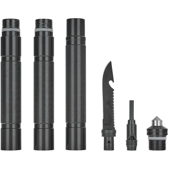 GEKO Opvouwbare survival schep - multifunctioneel - zwart - verstelbare lengte - inclusief accessoires