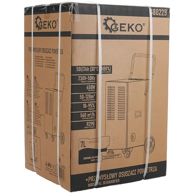 GEKO Industriële luchtontvochtiger - 50L per dag - Mobiel en krachtig - Voor grote ruimtes