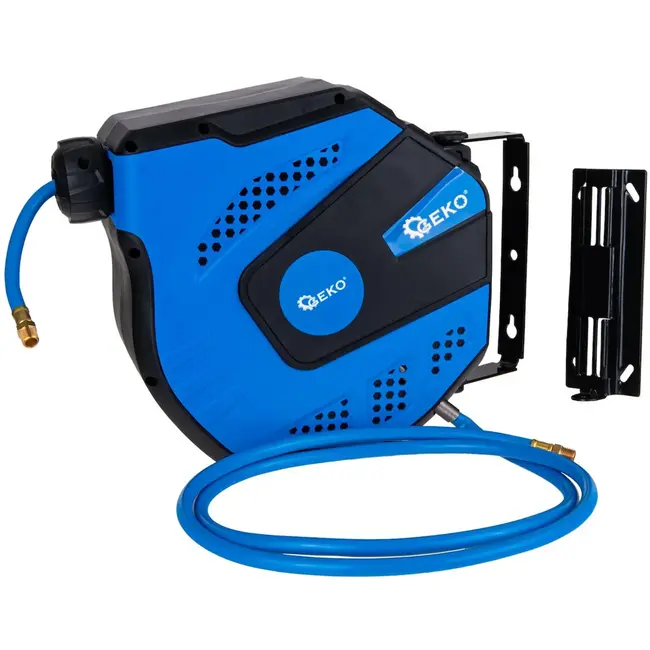 GEKO Luchtslang op haspel - 20m - PVC - Hoge druk - Wandmontage