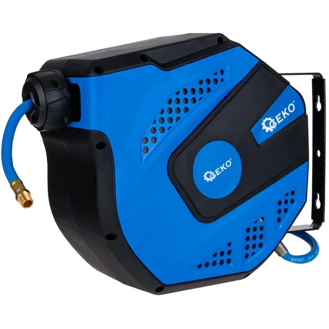 GEKO Luchtslang op haspel - 20m - PVC - Hoge druk - Wandmontage