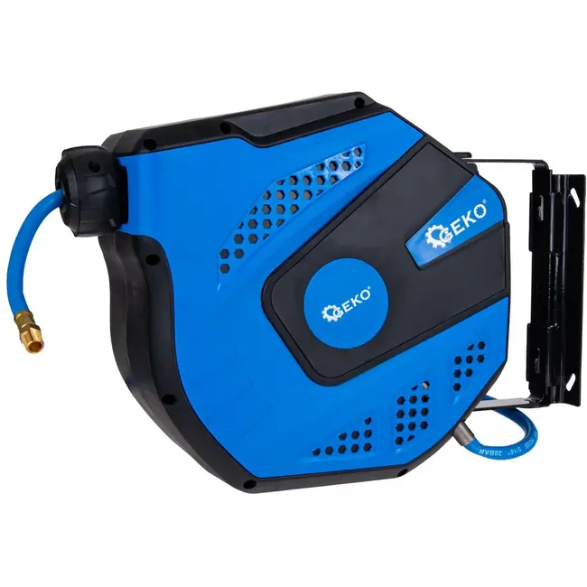 GEKO Luchtslang op haspel - 20m - PVC - Hoge druk - Wandmontage
