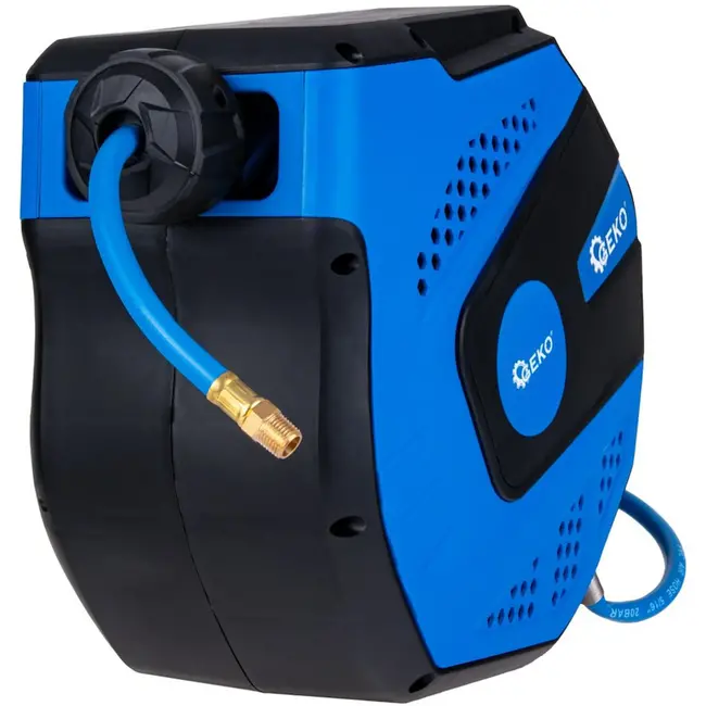 GEKO Luchtslang op haspel - 20m - PVC - Hoge druk - Wandmontage