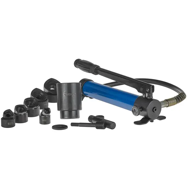 GEKO Hydraulische gatenmaker - 22-60 mm - 10 ton - Voor plaatmetaal - Inclusief draagkoffer