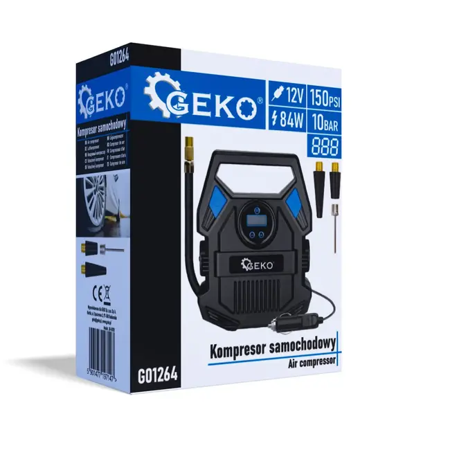 GEKO Compacte 12V compressor - digitaal display - automatische uitschakeling - LED verlichting