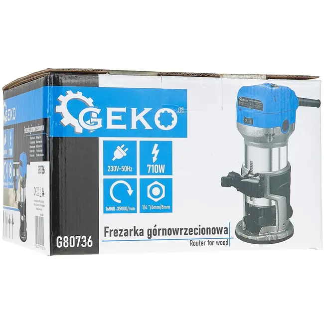 GEKO Bovenfrees - 710W - Snelheidsregeling - Inclusief Freesbits - Aluminium Behuizing