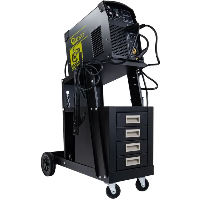 GEKO Welding kar - mobiel - 4 lades - staal - zwart
