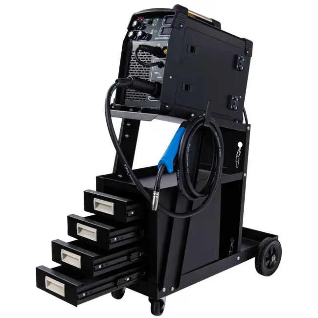 GEKO Welding kar - mobiel - 4 lades - staal - zwart