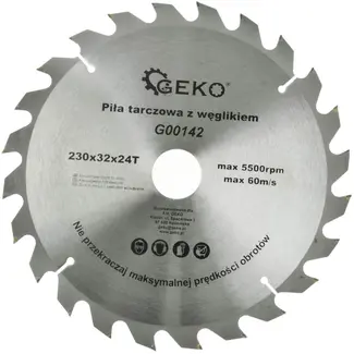 GEKO Cirkelzaagblad - TCT - 230 mm - 24 Tanden - Voor Houtbewerking