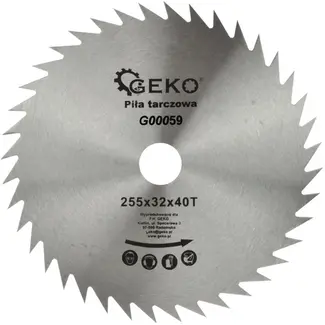 GEKO Cirkelzaagblad - 255 mm - 40 Tanden - Geschikt voor Hout en Kunststof