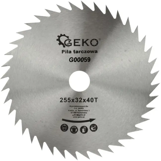 GEKO Cirkelzaagblad - 255 mm - 40 Tanden - Geschikt voor Hout en Kunststof