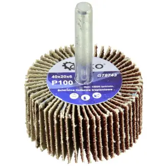 GEKO Schuurwiel - Aluminiumoxide - 40x20 mm - Korrel 100 - 6 mm Schacht