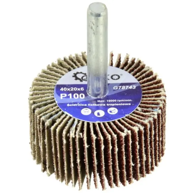 GEKO Schuurwiel - Aluminiumoxide - 40x20 mm - Korrel 100 - 6 mm Schacht