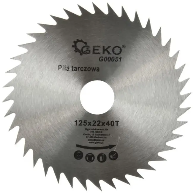 GEKO Cirkelzaagblad - Houtbewerking - 125 mm - 40 Tanden - Staal