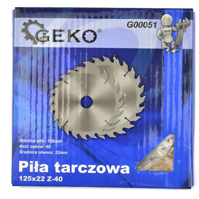 GEKO Cirkelzaagblad - Houtbewerking - 125 mm - 40 Tanden - Staal