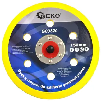 GEKO Flexibele schuurpad met klittenband - 150 mm - Stofafzuiging - Voor luchtschuurmachines